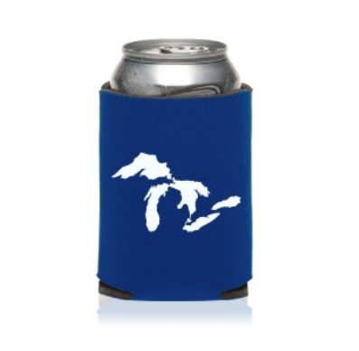 Michigan Great Lakes Great Times Orange Can Koozie Holder